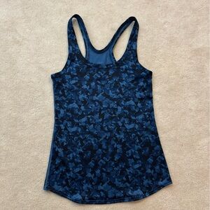 Lululemon black and blue studio racerback tank size 6